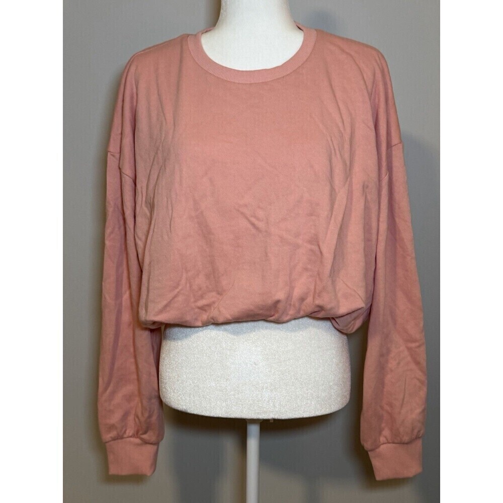 NWT Wild Fable Women's Pink Oversized Bubble Hem Sweatshirt Medium